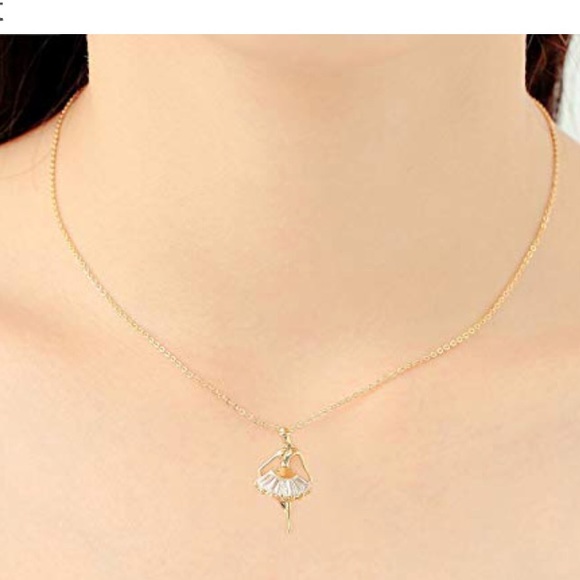 Dancer Ballerina  Jewelry 18K Gold Necklace - Picture 2 of 5